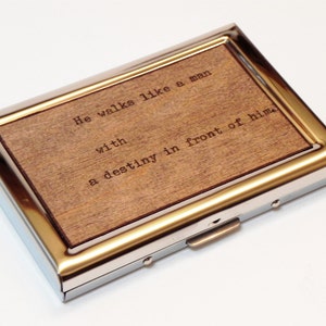 Visitenkartenetui - Echtholz, Poesie, Schicksal, graues Holz, Visitenkarte, Buisness Card, Mitarbeitergeschenk, Chefgeschenk, Sekretärgeschenk, Geschenkhalter
