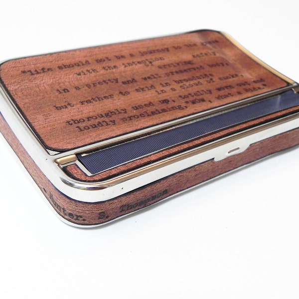 Cigarette Case & Rollerbox : 110mm roller box - Hunter S Thompson quote - cigars, cigarettes, fathers day, 'Life Is a Journey'