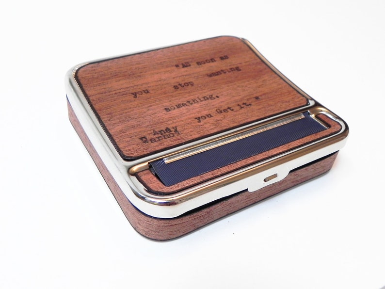 Cigarette Roller Case Real Wood and Typewritten Poetry Etsy