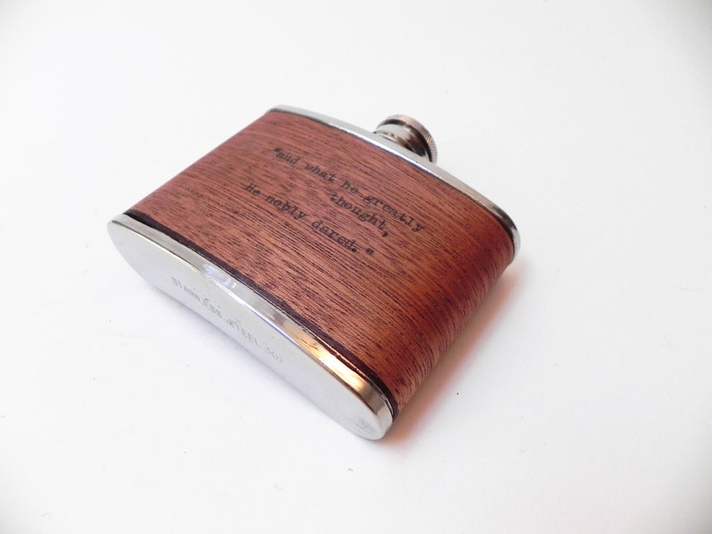 Typewritten Wood Flask Real Wood Real Typewriter And Etsy