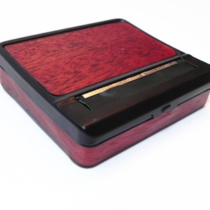 Black Cigarette Rolling Machine Case : Wood and Typewritten Poetry - rolling machine, rollerbox, roll box, herbal smoker, cigarette machine