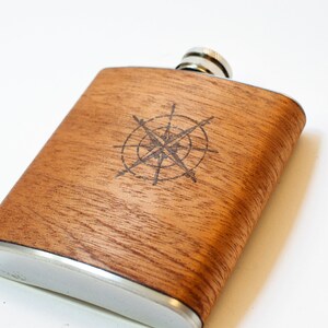 Skull Flask : Mahogany Wood steam punk pocket flask, skull hip flask, skeleton skull, gift for uncle, skull lover image 6