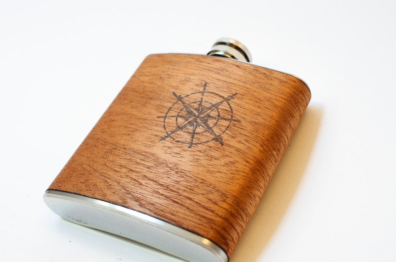 Skull Flask : Mahogany Wood steam punk pocket flask, skull hip flask, skeleton skull, gift for uncle, skull lover image 6