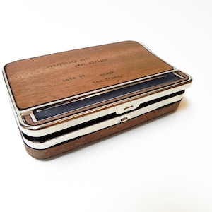 LARGE Sized Rolling Machine / Cigar case :  CUSTOM Hand Made real wood and Typewriter - 110mm  rolling storage box,  smoker, cigarette case