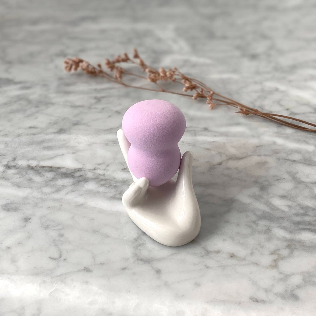 Ceramic Hand Beauty Blender Sponge Holder Stand Makeup Vanity Etsy