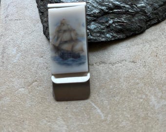 Old Classic Sailing Ship Money Clip