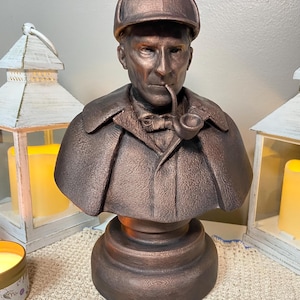 Large Sherlock Holmes Bust: 3D Printed Detective Decor