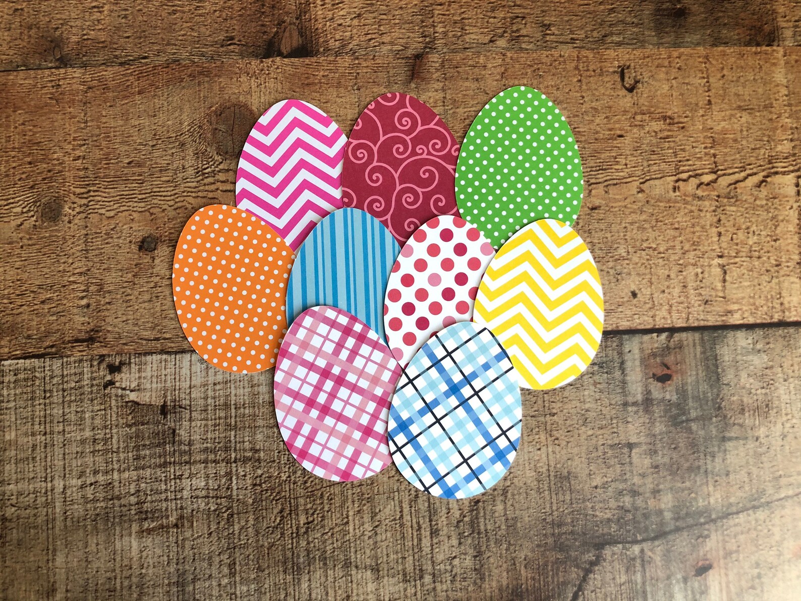 Easter egg cardstock die cuts / 25 ct / paper die cut outs Etsy