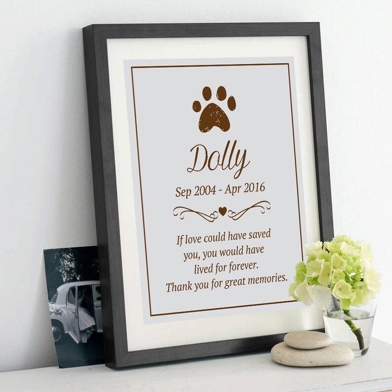 Custom Pet Memorial With Quote Dog Memorial Digital Print Etsy Australia