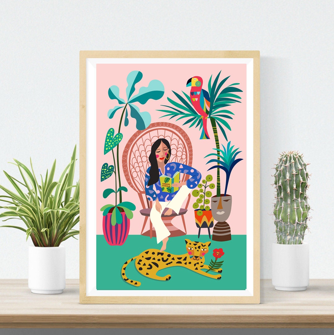 Prints Art & Collectibles Crazy Plant Lady Art Boho Wall Art Printable