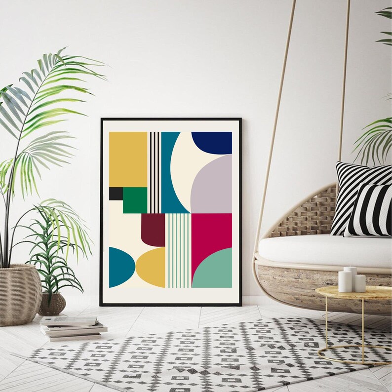 Mid Century Modern Mid Century Print Large Art Nordic Etsy