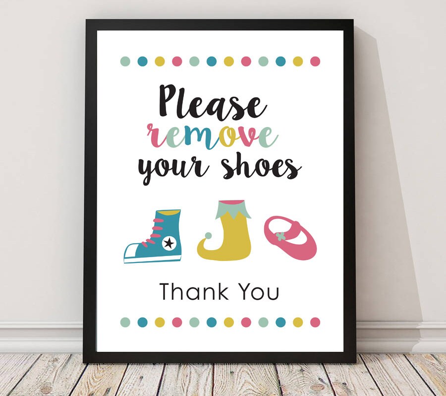 Please Remove Your Shoes Sign PRINTABLE Arttake Shoes Off Etsy UK