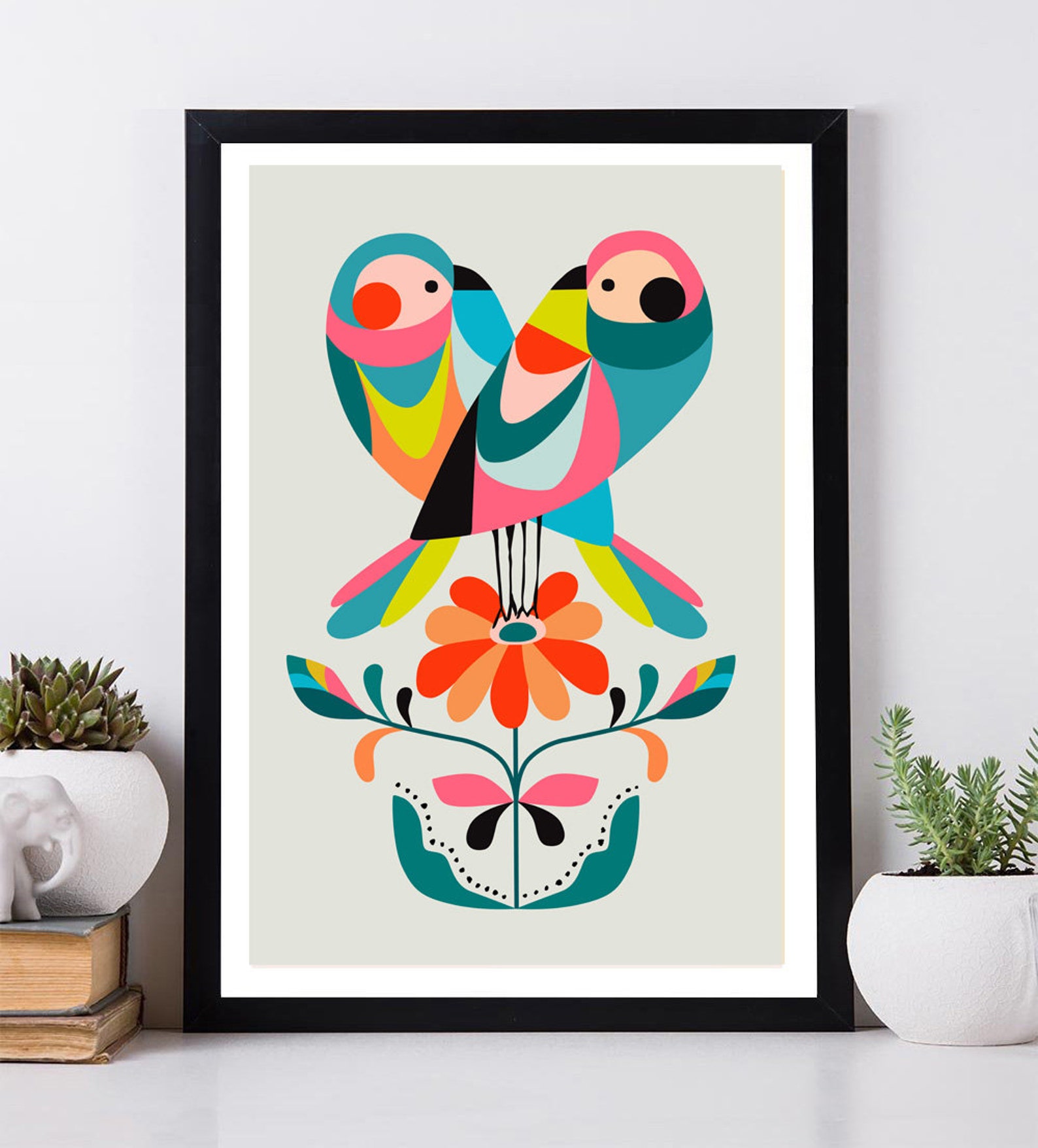 Love Birds Print Bird wall art home decor inspirational art Etsy