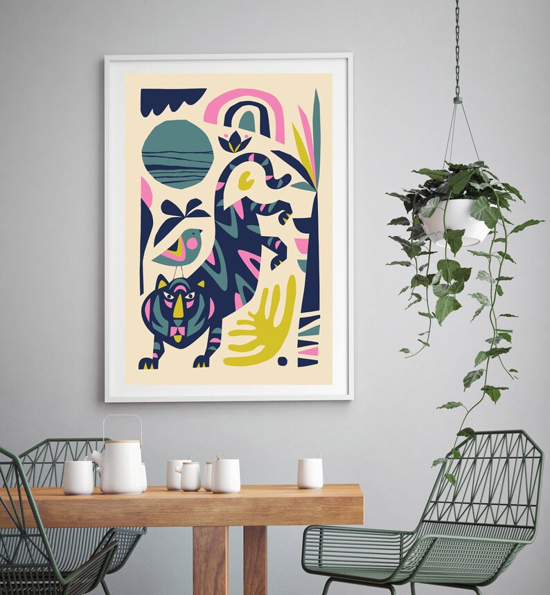 Tiger Print Wall Art Home Decor Inspirational Mid Century Modern Printable Nursery Prints