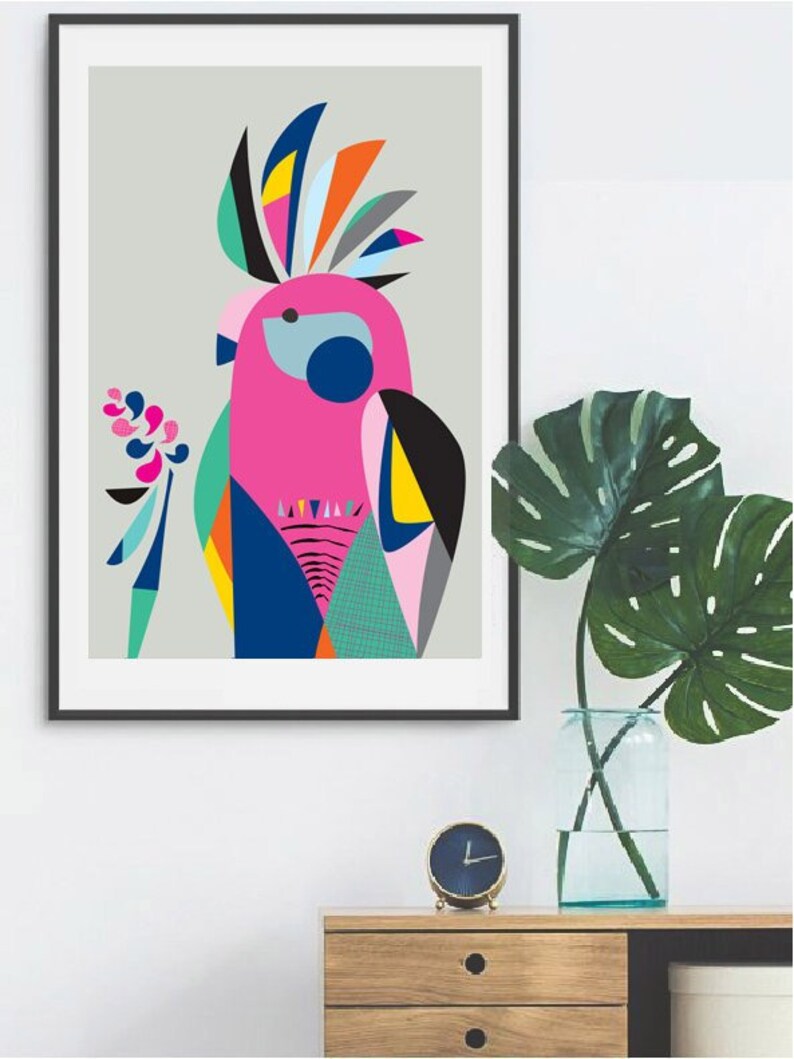 Mid century modern art Bird prints mid century wall art wall Etsy