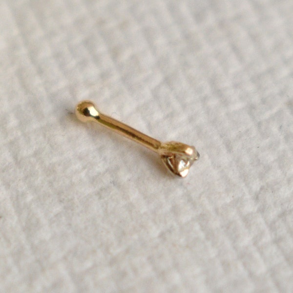 5 Pcs 22g 18K Gold Plated .925 Sterling Silver Nose Bones – Ball Sizes 1.0-2mm
