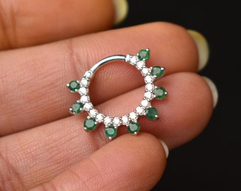 Emerald Septum Ring Etsy