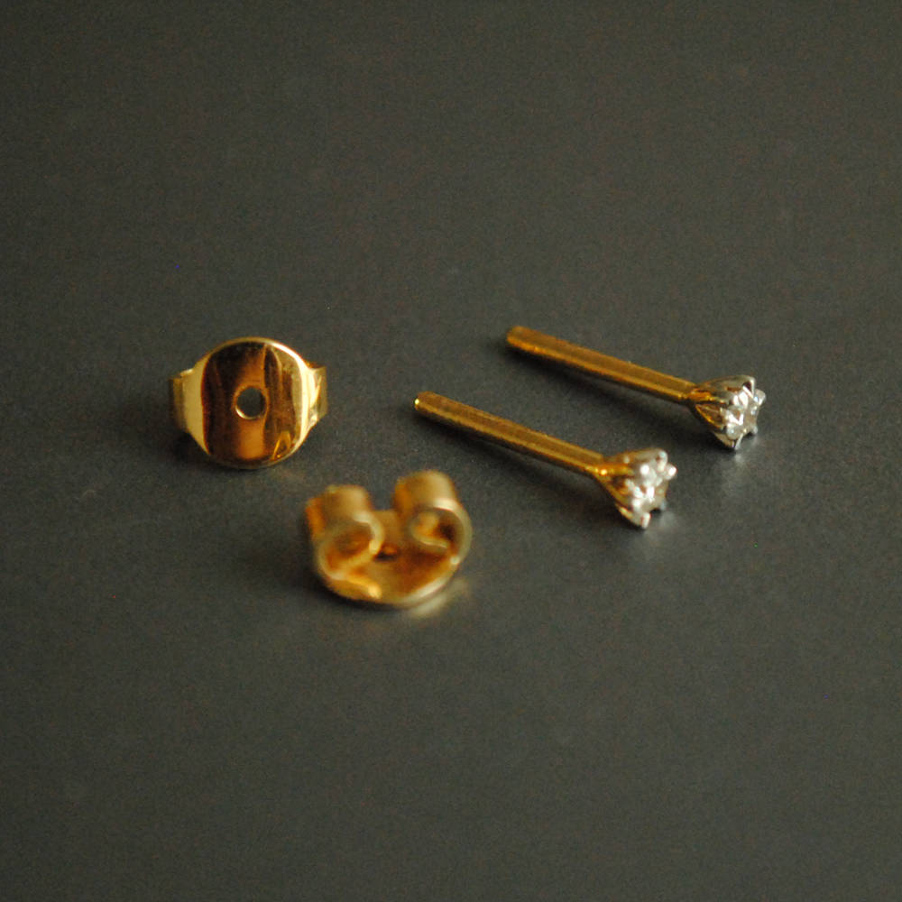 0.01 0.10ct Natural Diamond Pushback Ear Studs UNISEX 14K 0.01 0.10ct Natural Diamond Pushback Ear Studs UNISEX 14K