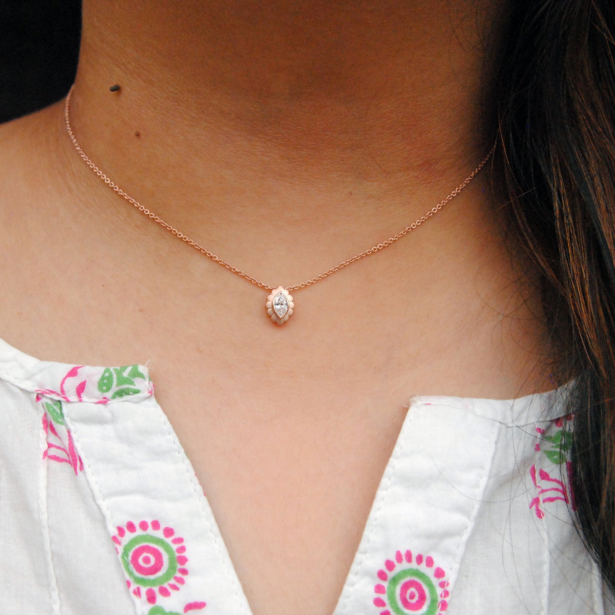 Diamond Necklace | 1/4 Carat Diamond Three Stone Necklace In 14 Karat White  Gold, 18 Inches | SuperJeweler