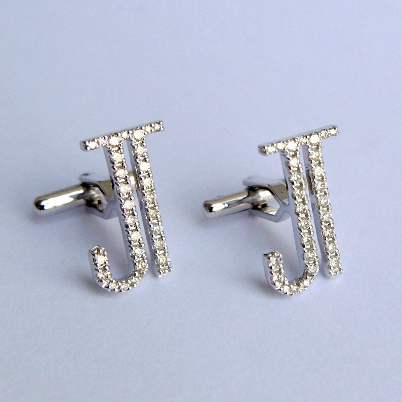 Personalized Diamond Cufflinks for Men Natural and Solid Gold Etsy