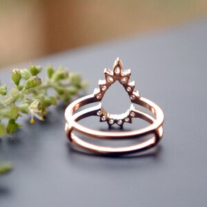 Pear Diamond Ring Guard. Engagement Ring Enhancer. 14K Gold - Etsy