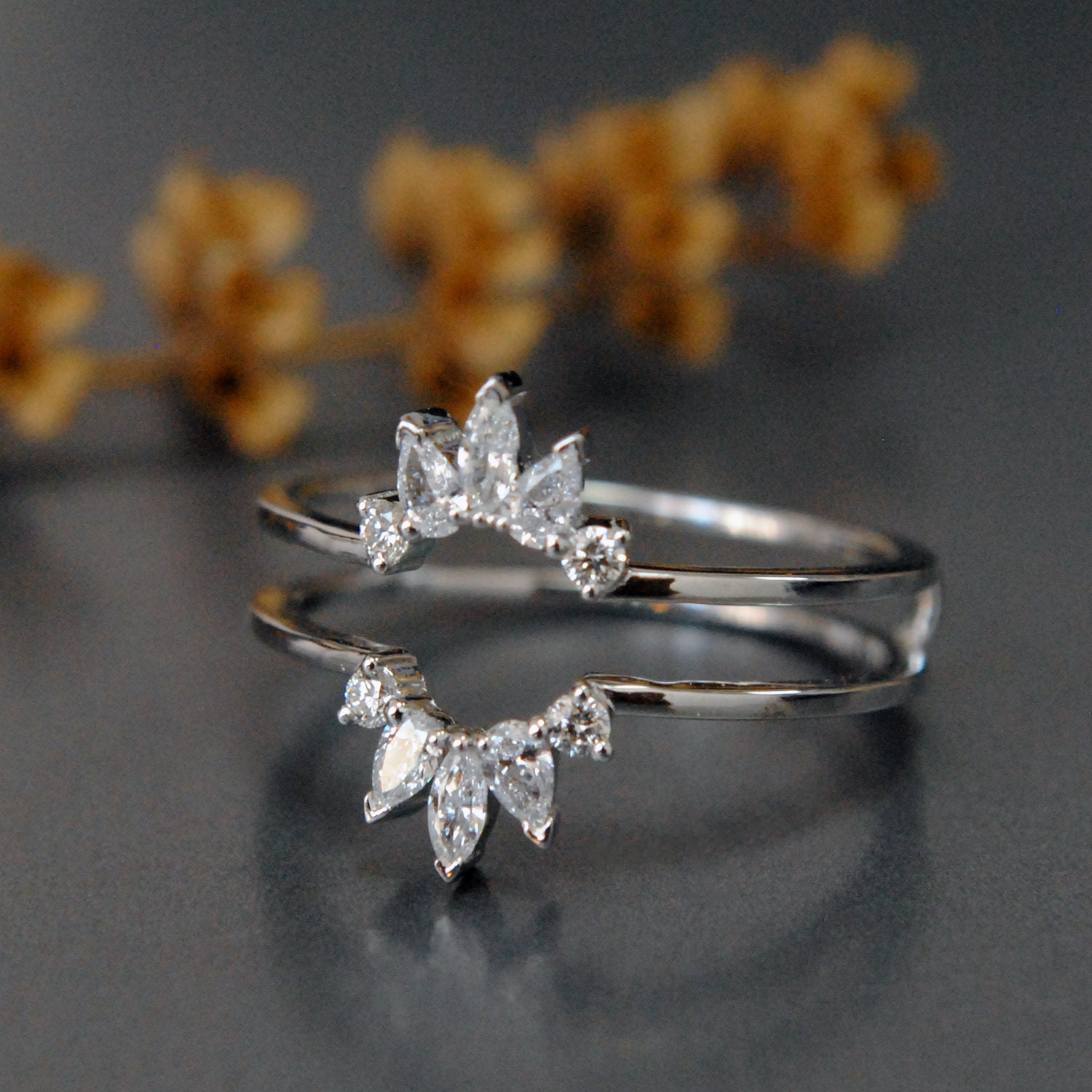 14k White Gold 1 CTW Diamond Curve Ring Guard DEJ-24178 – Heritage Jewelers