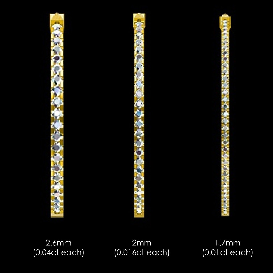 Inside Out Large Diamond Hoop Earrings in 14k Solid Gold 1.5 Etsy