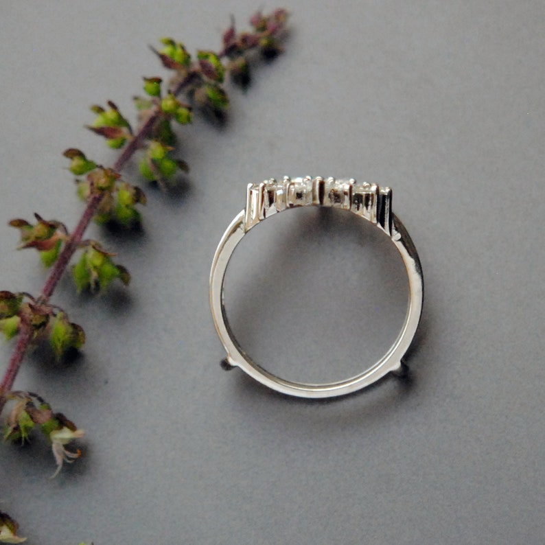 Diamond Ring Guard for Emerald Cut Engagement Ring 14K Solid Etsy