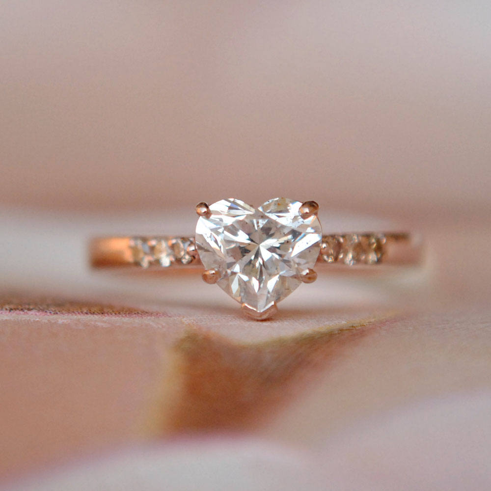 1 carat heart shaped sale diamond ring price