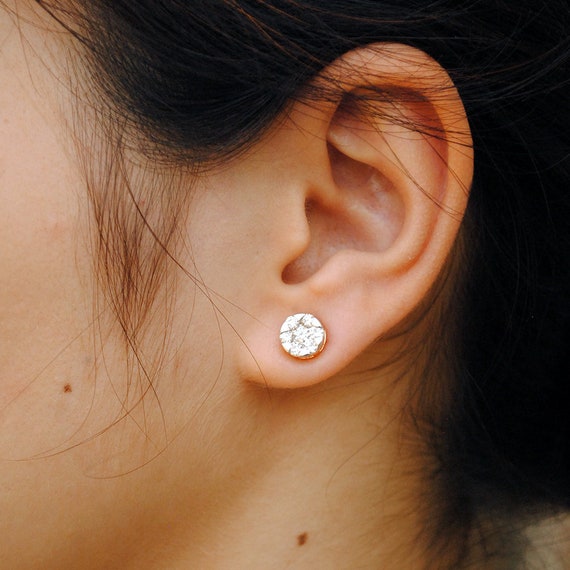 Big 6 Carat Diamonds Stud Earrings White Gold New