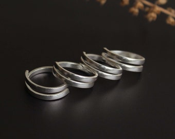 Anneau d'orteil en argent sterling prêt à être expédié, anneau d'orteil uni en spirale, bijoux de corps Helix Knuckle Midi taille libre, accessoires de pied indiens