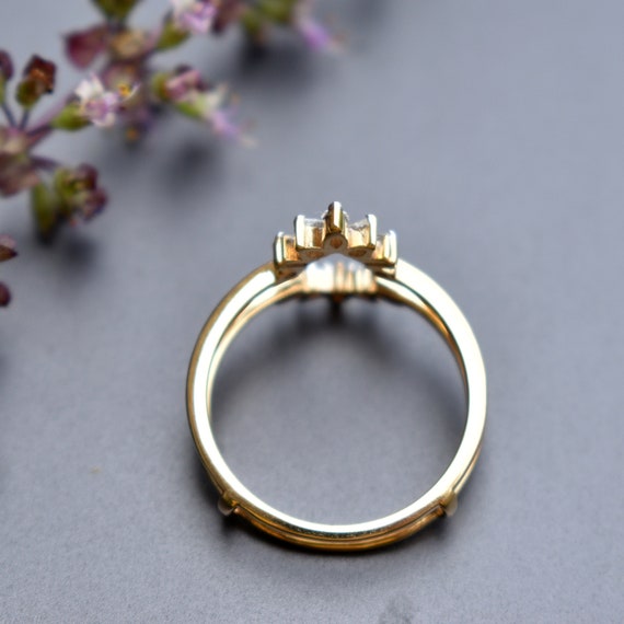Baguette Diamond Ring Guard in 14K Solid Gold, Under Ring Enhancer - Abhika  Jewels