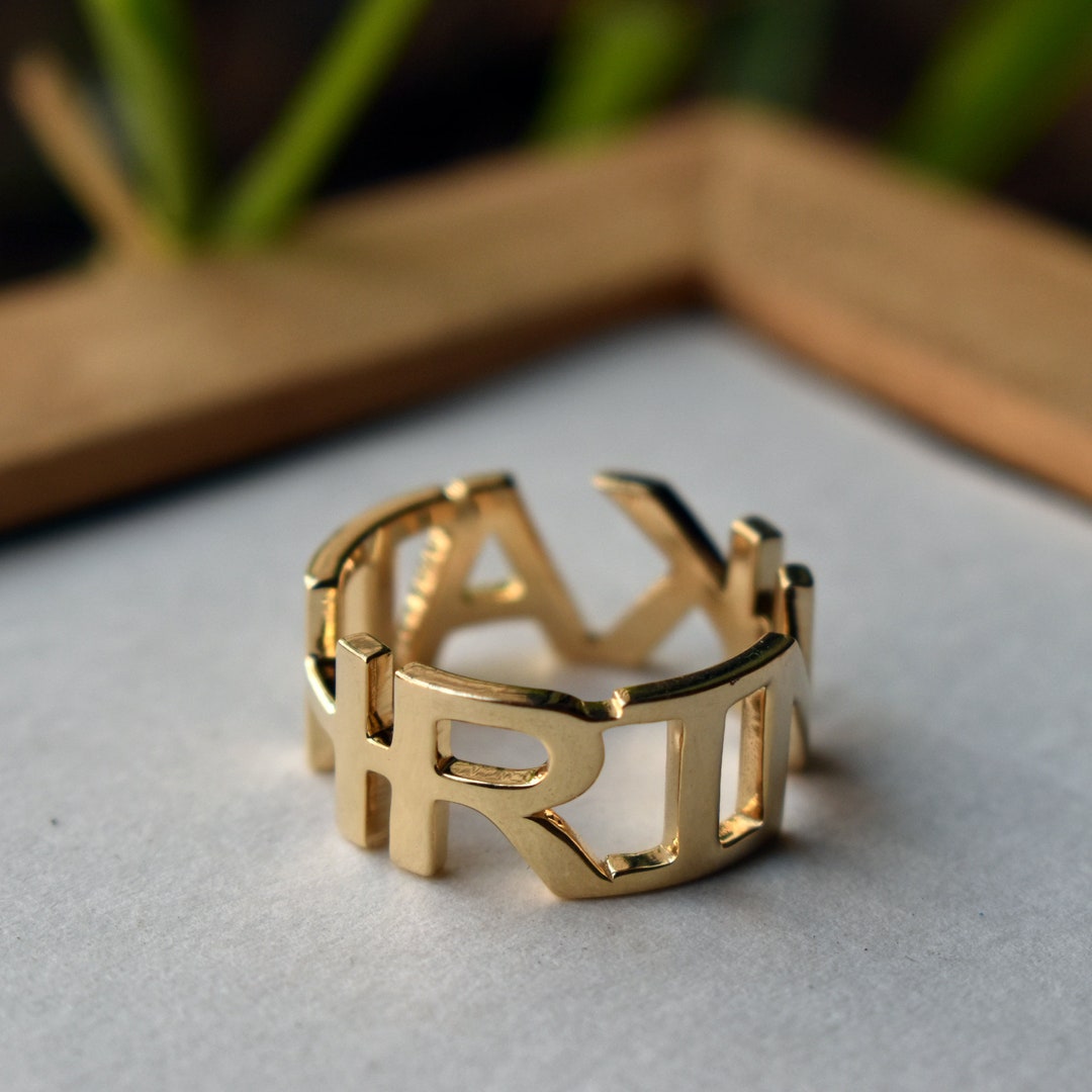 Initial Ring Gold Harry Styles Harry Styles Initial Rings Shopping