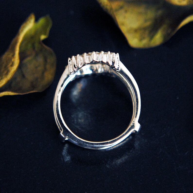 Oval Ring Guard Diamond Classic Halo Ring Enhancer 14K Gold Etsy