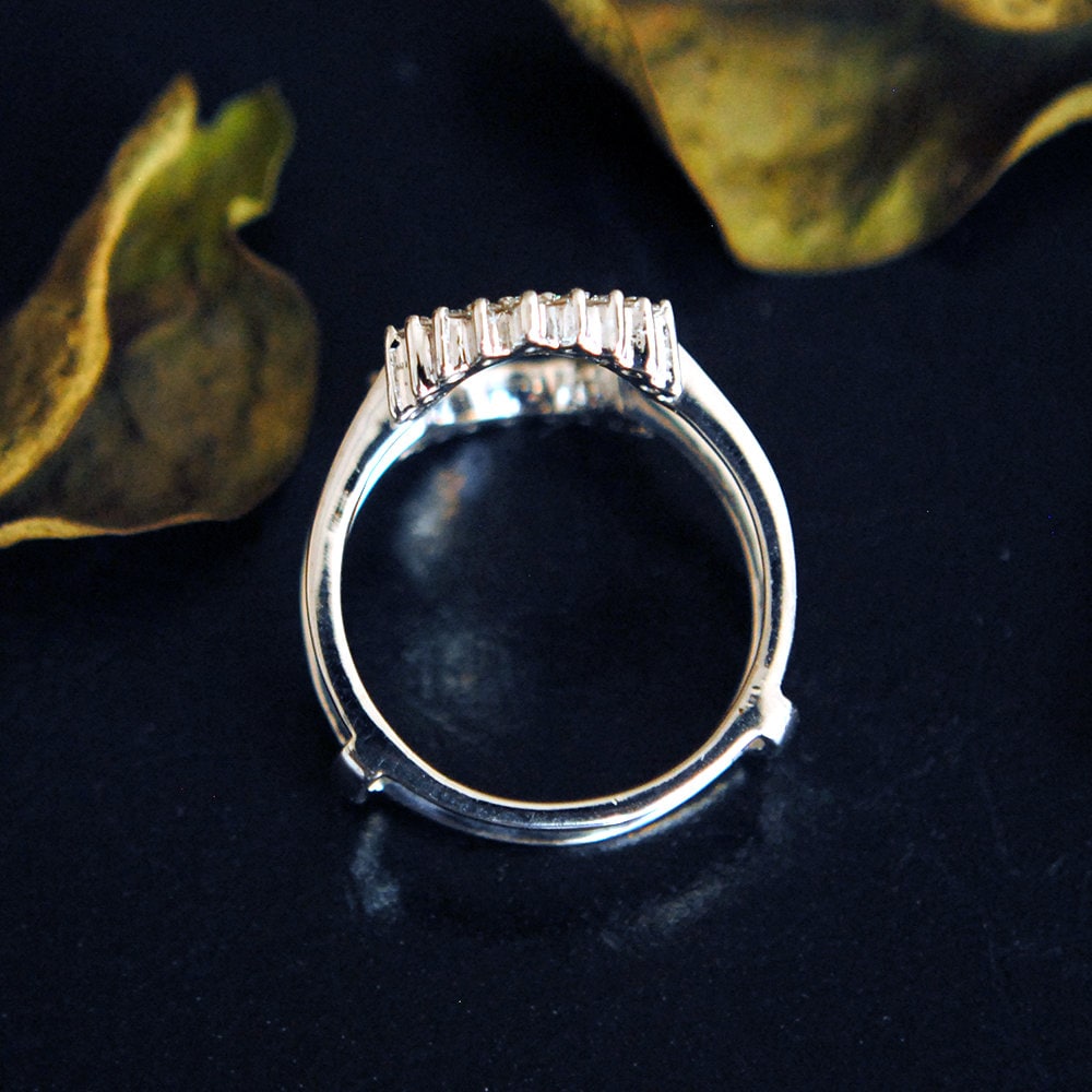 Oval Ring Guard. Diamond Classic Halo Ring Enhancer. 14K Gold Etsy