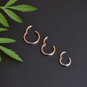 Aro infinito sin costuras de oro macizo de 14k/18k, clicker de 16g, joyería para piercing de nariz, oreja y cuerpo.