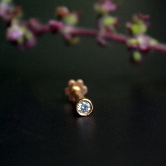 Bezel diamond nose stud deals