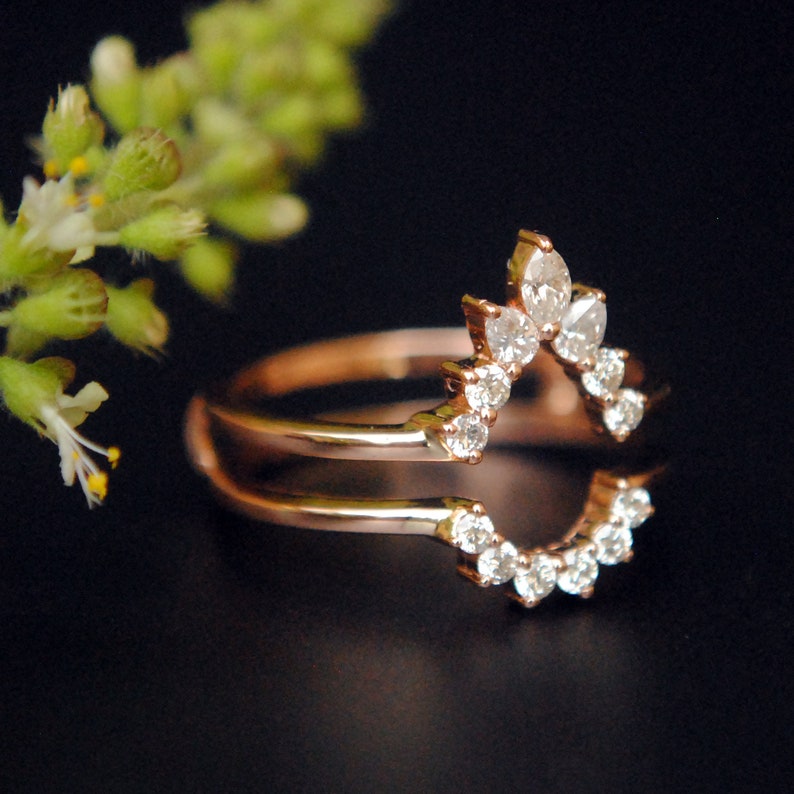Pear Diamond Ring Guard. Engagement Ring Enhancer. 14K Gold Etsy