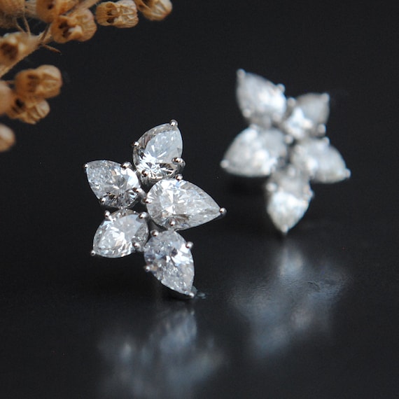 Pear Cluster Earrings