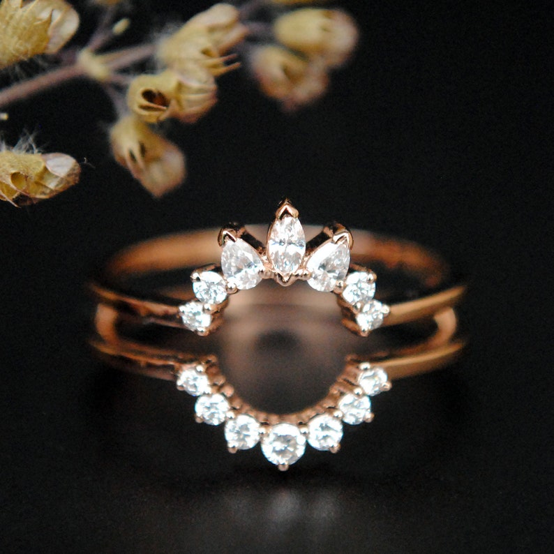 Diamond Ring Guard Enhancer. 14K Gold Marquise Pear Diamond Etsy