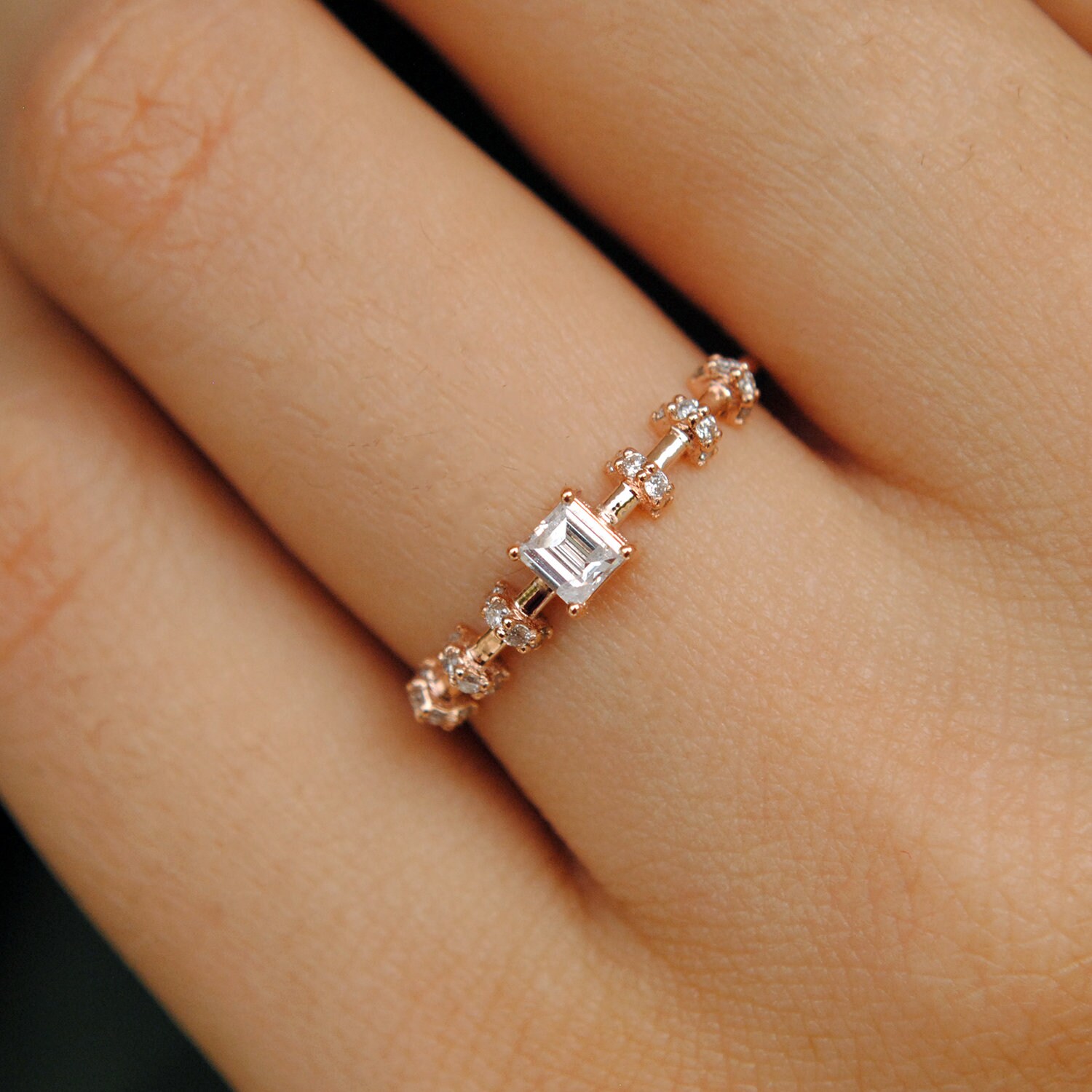 Square diamond with baguettes sale