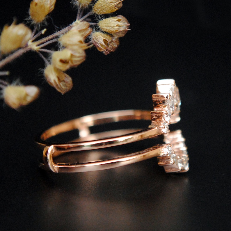 Diamond Ring Guard Enhancer. 14K Gold Marquise Pear Diamond Etsy