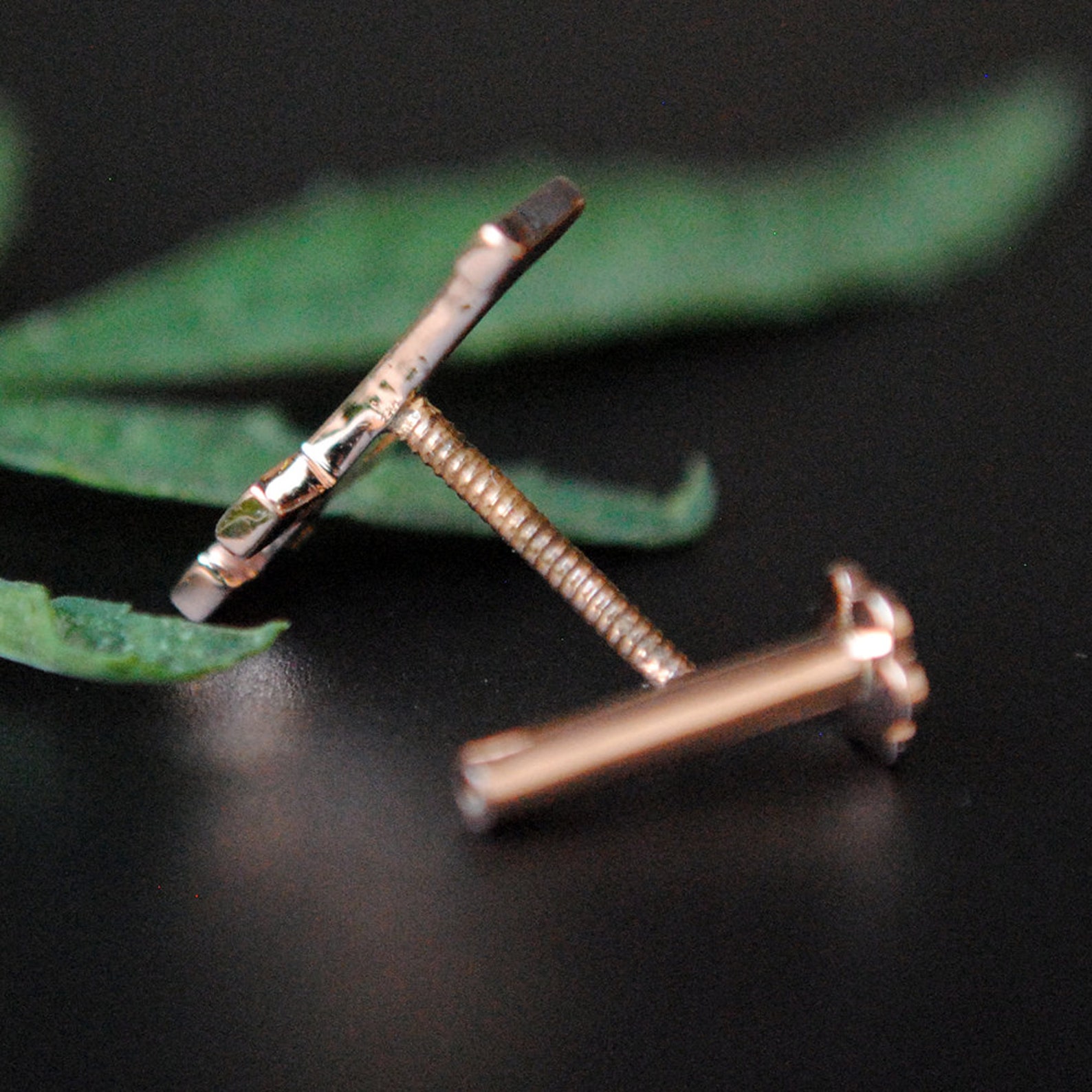 Gold Climber Stud in 14K Solid Gold Cross Gold Ear Cartilage Etsy