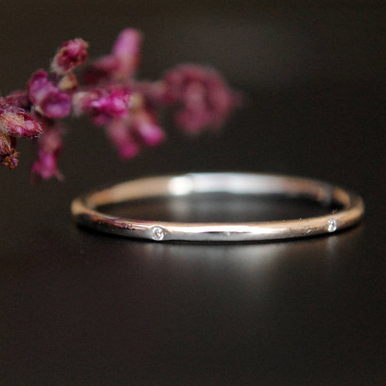 Dainty 5 Diamond Eternity Ring 1mm Flush Set Diamond in 14K Etsy