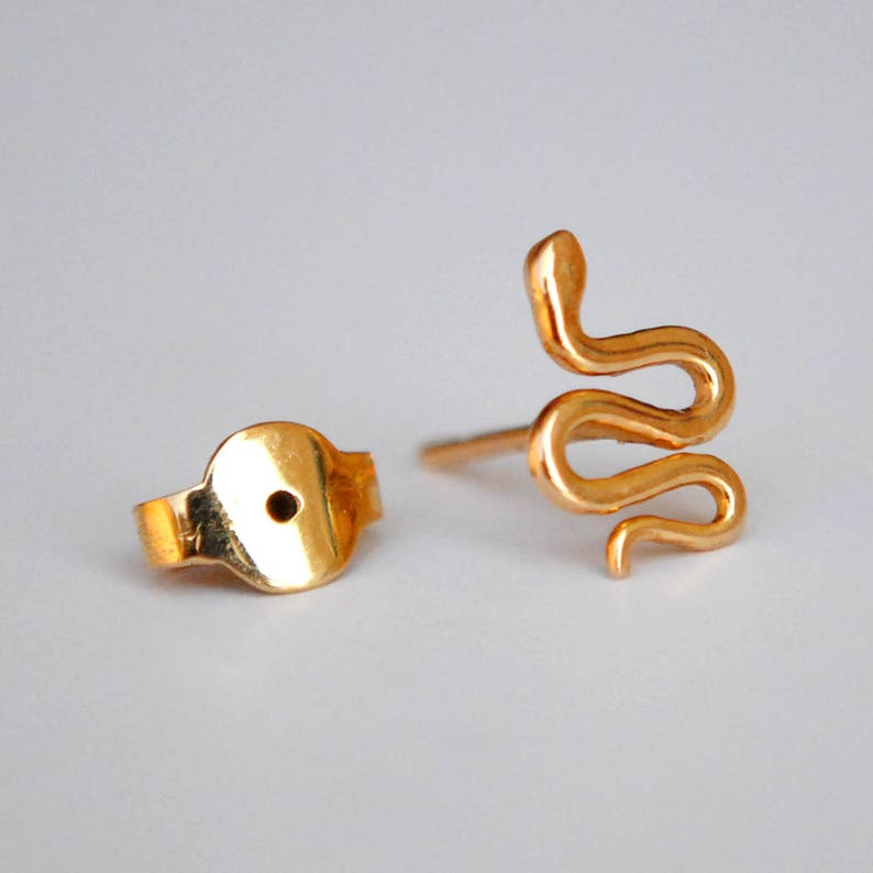 Tragus Gold Snake Earring. Solid 14K Gold Tragus Earrings. Etsy