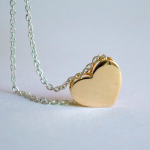 14K Solid Gold Tiny Herz Anhänger Halskette, jeden Tag kleiner Anhänger, Einfaches, Minimal Layering Valentinstag Geschenk Bild 10