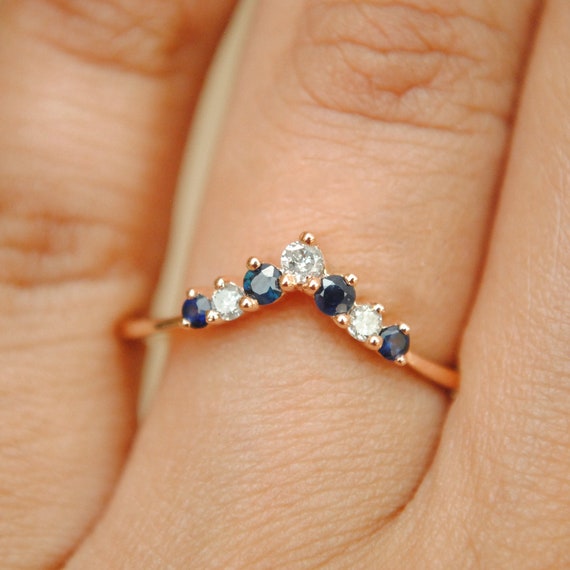 Sapphire chevron ring online