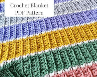 Patrón de crochet para manta de corazones y escaleras: Diseño texturizado (patrón en PDF)