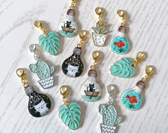Set of Tropical Succulent Cacti or Cat fish Stitch markers