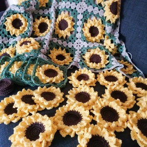 Sunflower Crochet Blanket Pattern Sofort download Nicht die physische Decke libbycraft Bild 6